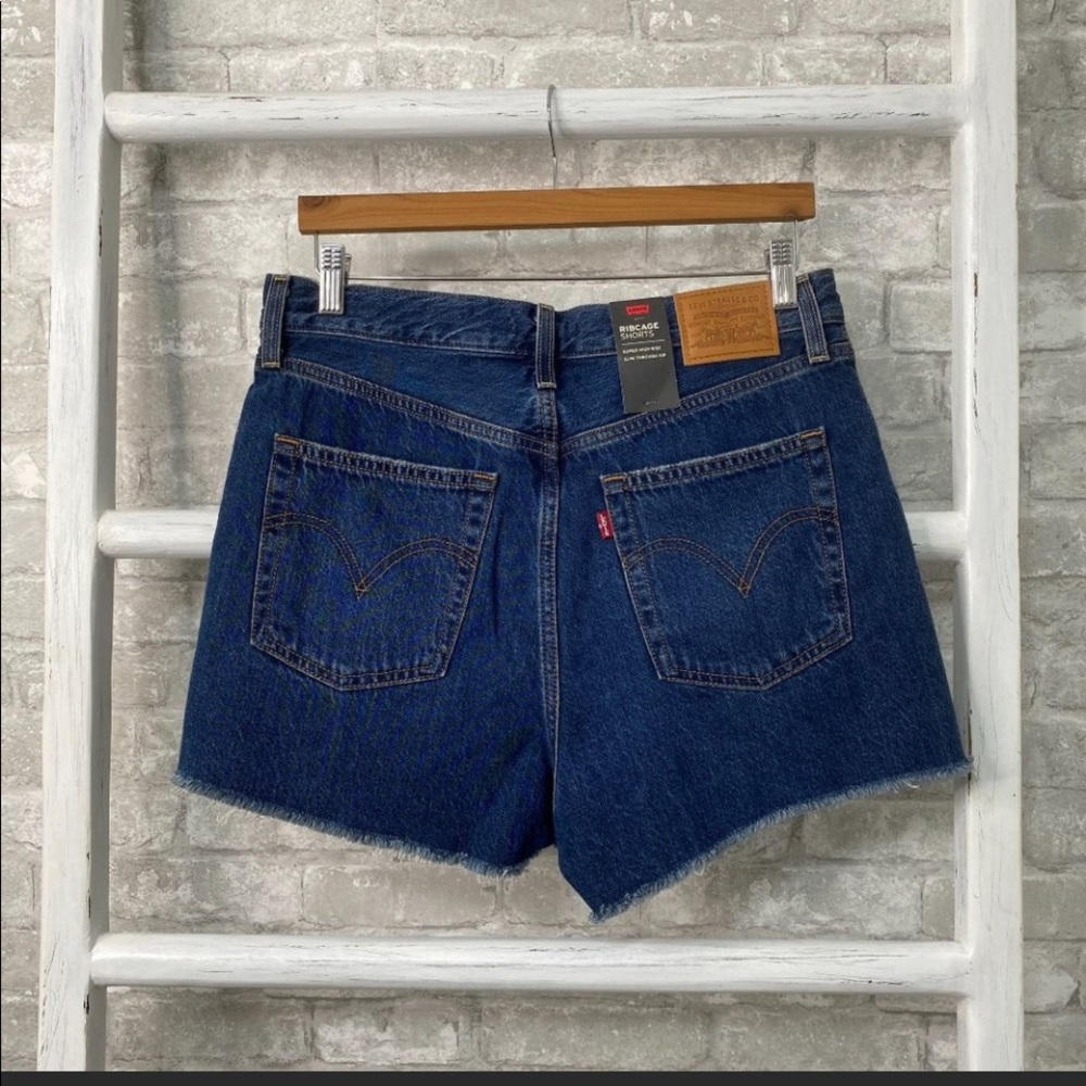 Levi's Ribcage High Waist Cutoff Denim Shorts Noe Five Size 31